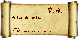 Valusek Anita névjegykártya